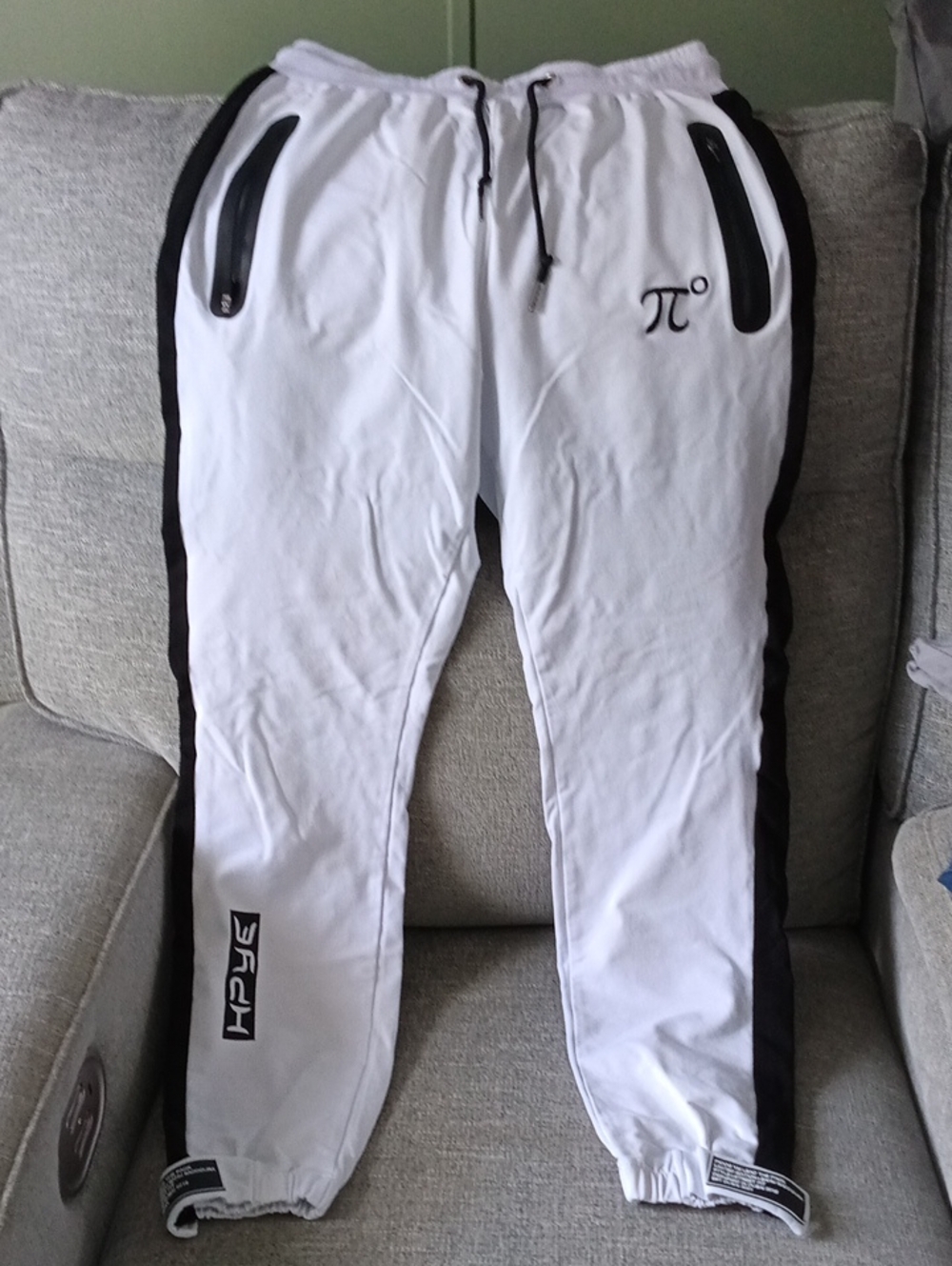 Hype White and Black Side-Stripe Joggers ..Waist 28" ,Inseam 28"
